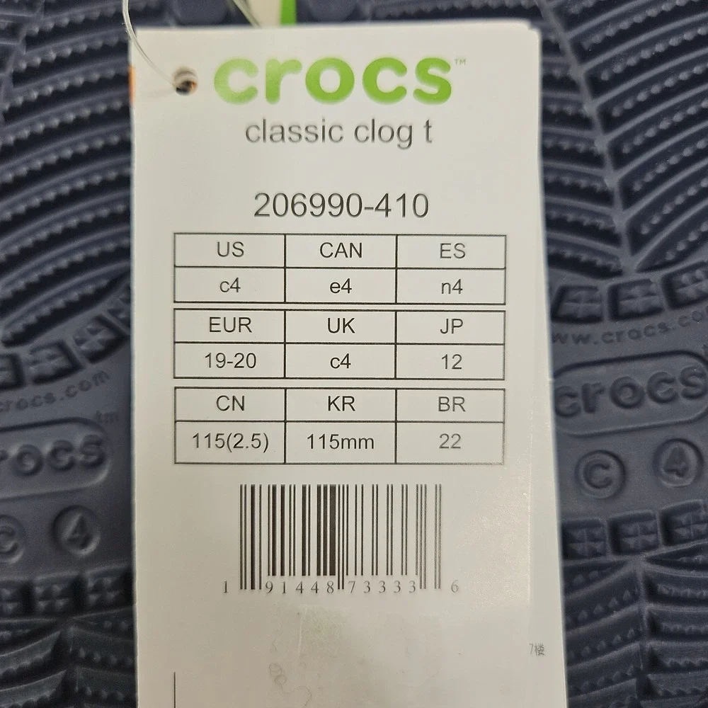 Crocs Classic Clog‎ Navy Blue Toddler Size C4 Sandal Shoes 206990-410